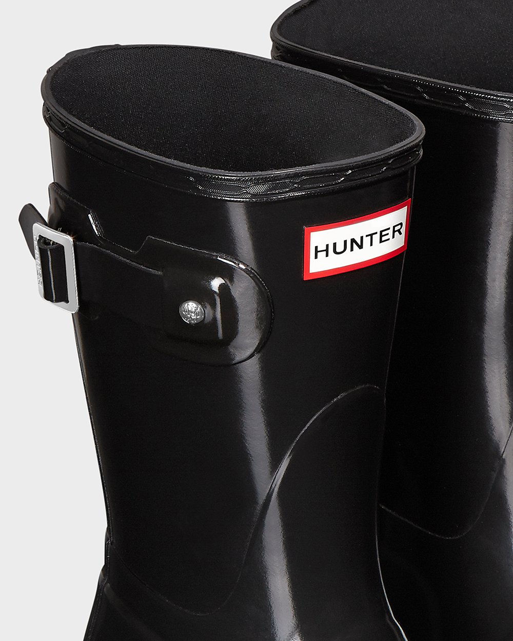 Womens Hunter Short Rain Boots Black - Original Gloss - 3120768-QZ